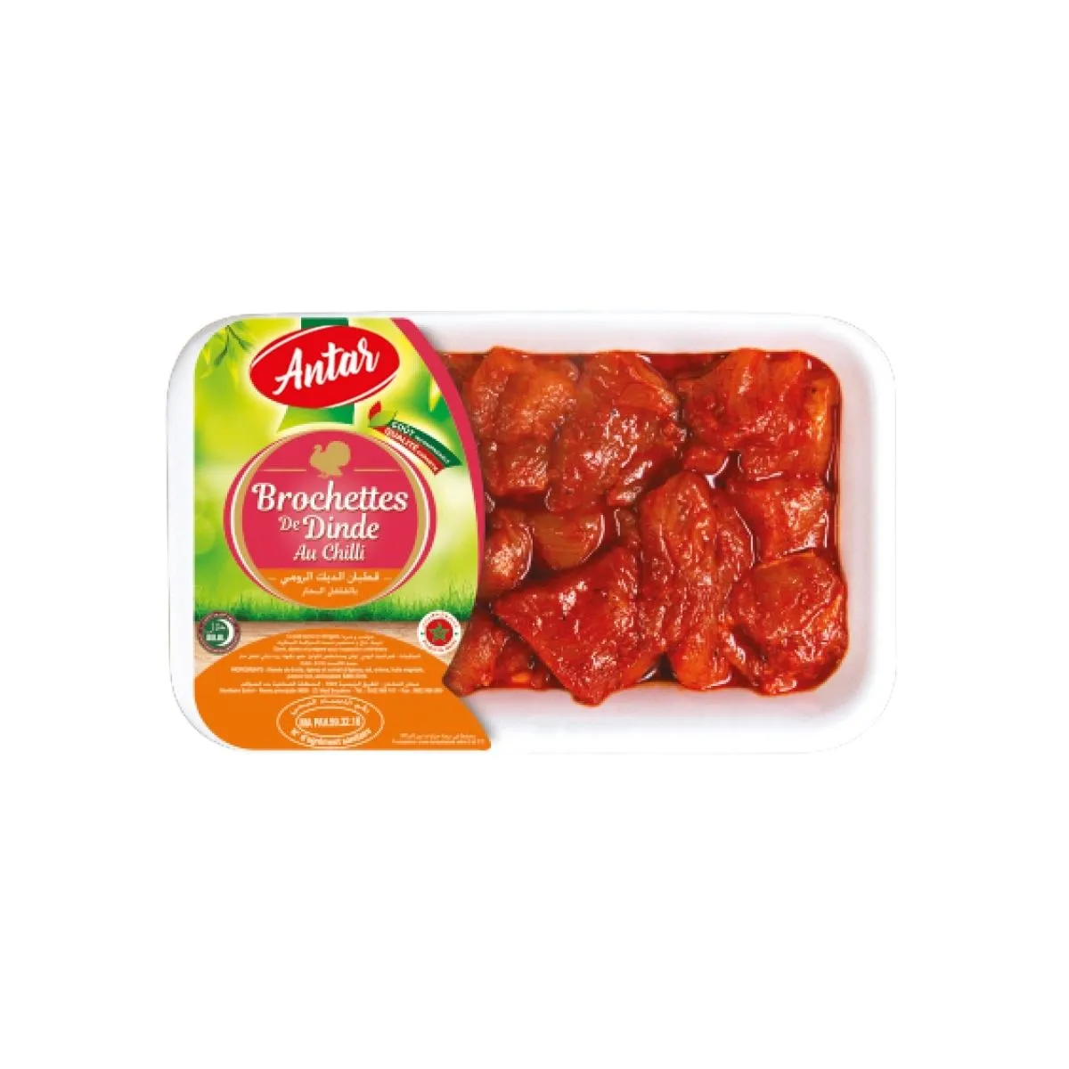 Espetadas de Peru com Chili