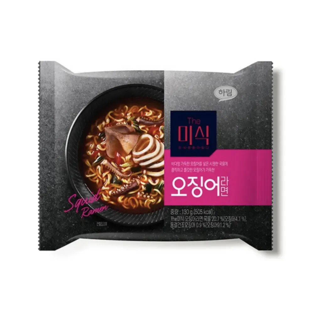 The Misik – Pack de 4 ramen au calamar 130g et 12 autres variétés de ramen/bibim